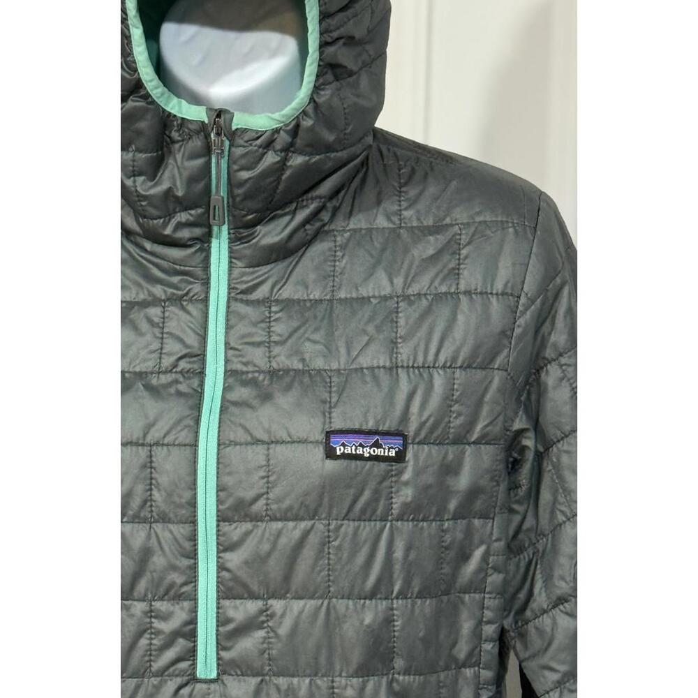 Women's Medium Patagonia Nano Puff 1/2 Zip Bivy Hooded Regen Green Jacket READ!! - Picture 2 of 7